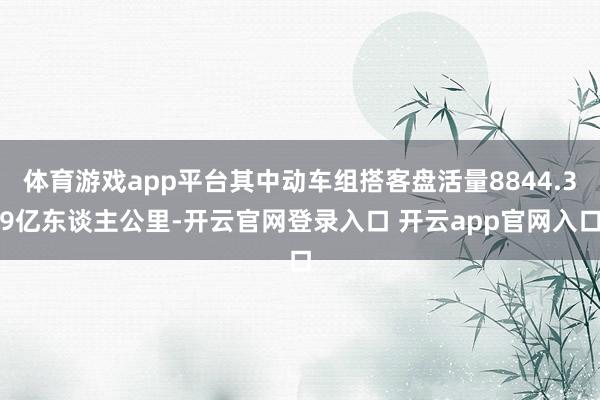 体育游戏app平台其中动车组搭客盘活量8844.39亿东谈主公里-开云官网登录入口 开云app官网入口