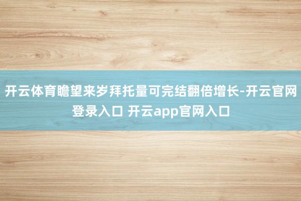 开云体育瞻望来岁拜托量可完结翻倍增长-开云官网登录入口 开云app官网入口