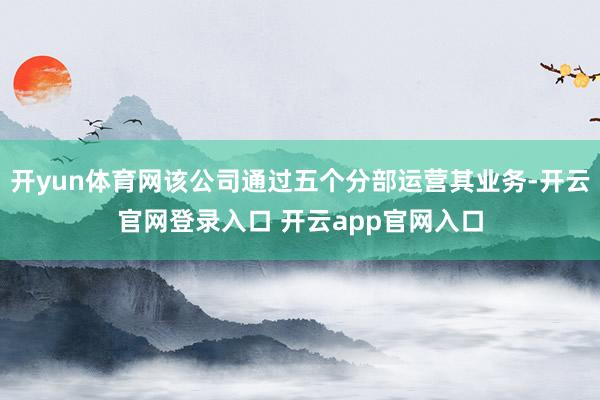 开yun体育网该公司通过五个分部运营其业务-开云官网登录入口 开云app官网入口