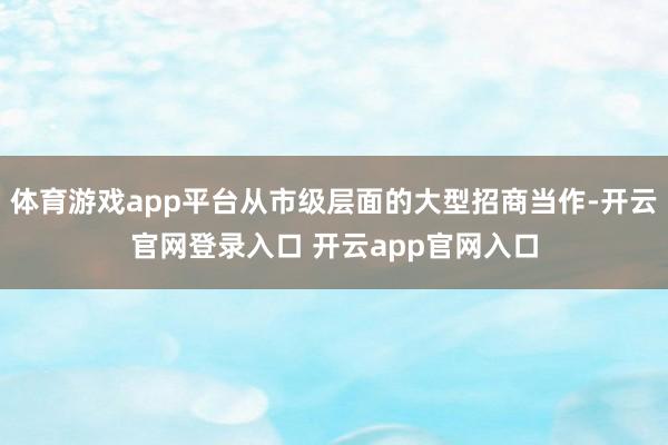 体育游戏app平台从市级层面的大型招商当作-开云官网登录入口 开云app官网入口