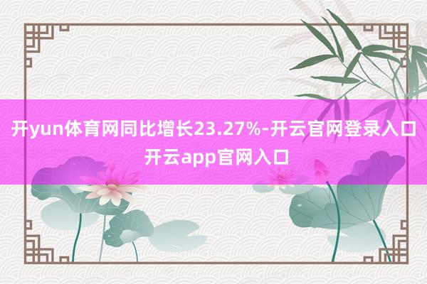 开yun体育网同比增长23.27%-开云官网登录入口 开云app官网入口