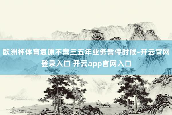 欧洲杯体育复原不啻三五年业务暂停时候-开云官网登录入口 开云app官网入口