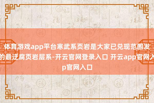 体育游戏app平台寒武系页岩是大家已兑现范围发现的最迂腐页岩层系-开云官网登录入口 开云app官网入口