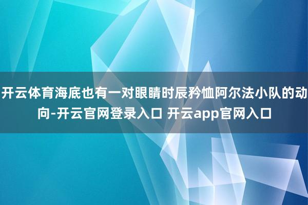 开云体育海底也有一对眼睛时辰矜恤阿尔法小队的动向-开云官网登录入口 开云app官网入口