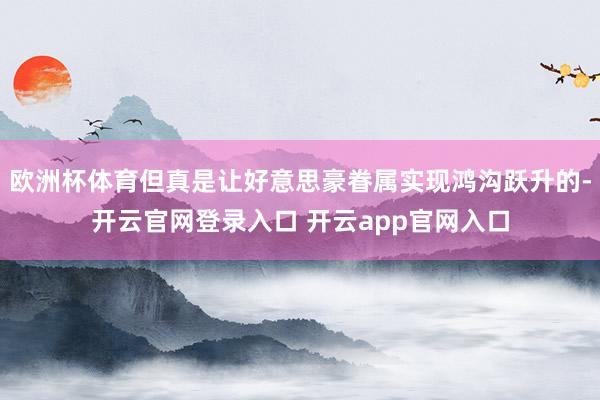 欧洲杯体育但真是让好意思豪眷属实现鸿沟跃升的-开云官网登录入口 开云app官网入口